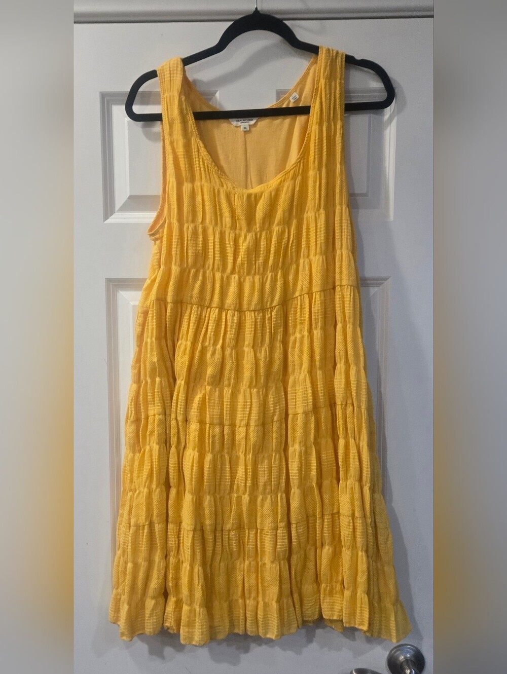 Max Studio Yellow Tiered Sleeveless Maxi Dress
